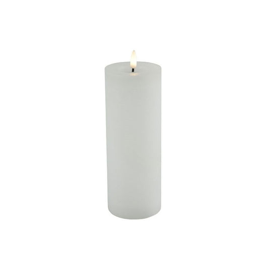 Stumpenkerze Rustikal 7,5cm  LED weiss